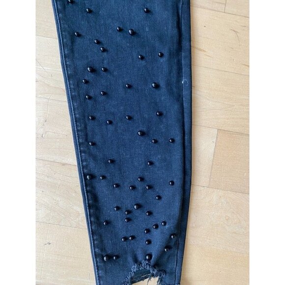BLANKNYC Bnwot Pearl Embellished Raw Hem Skinny Jeans Sz 31 - Picture 3 of 8